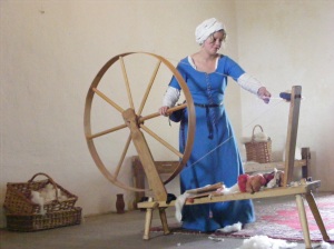My Jack Greene Great Wheel. Here being spun on by the lovely Emma, at Bolton Castle.